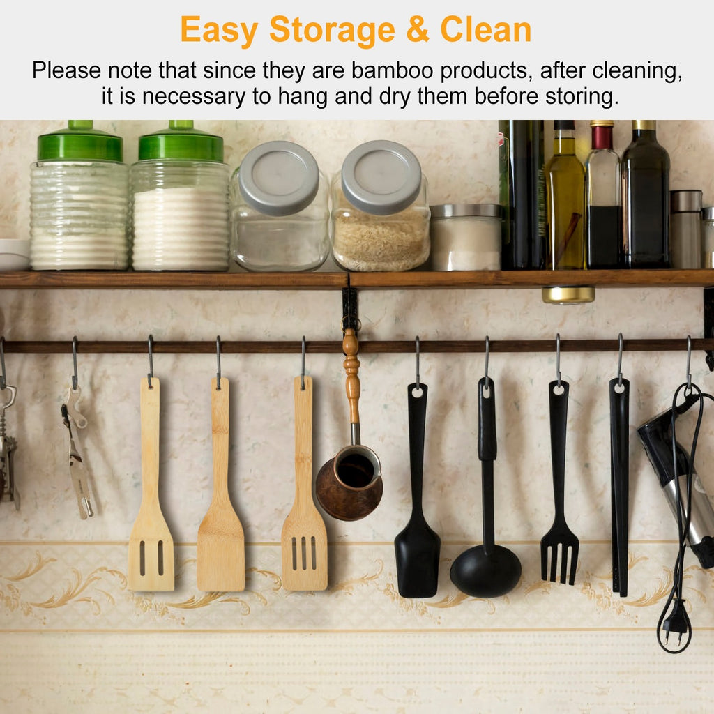 6Pcs Bamboo Wooden Cooking Utensil Set