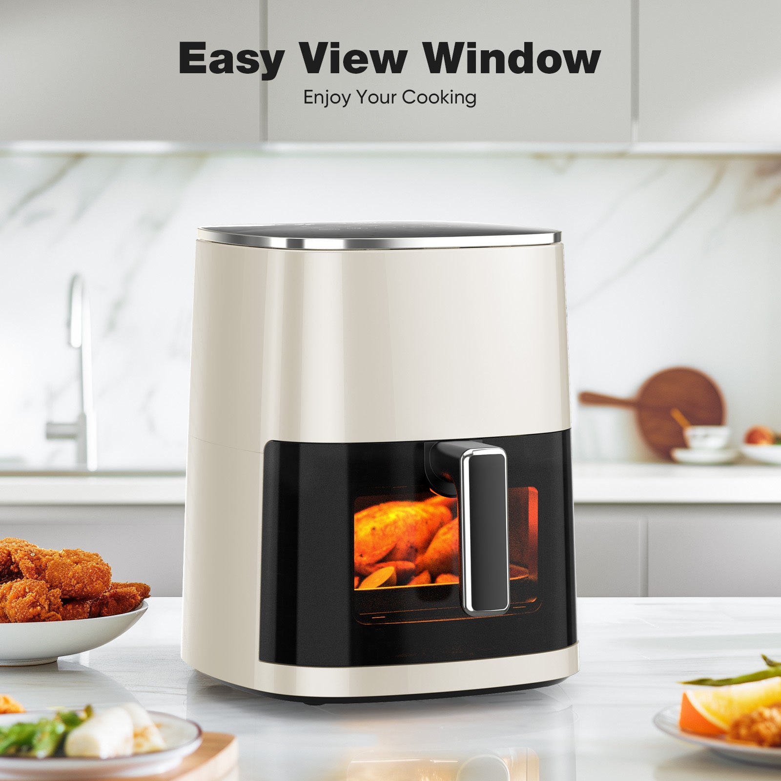 6QT 12-in-1 Square Air Fryer with Window