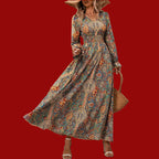 Women’s Retro Geometric Print Maxi
