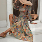 Women’s Retro Geometric Print Maxi