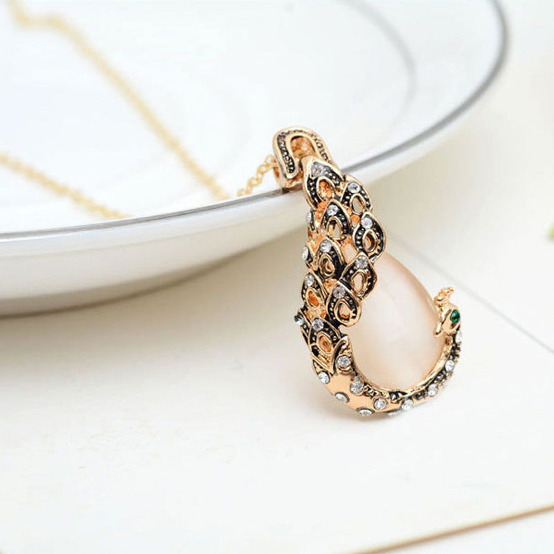 Bridal Jewelry Set – Peacock Gem Necklace & Earring