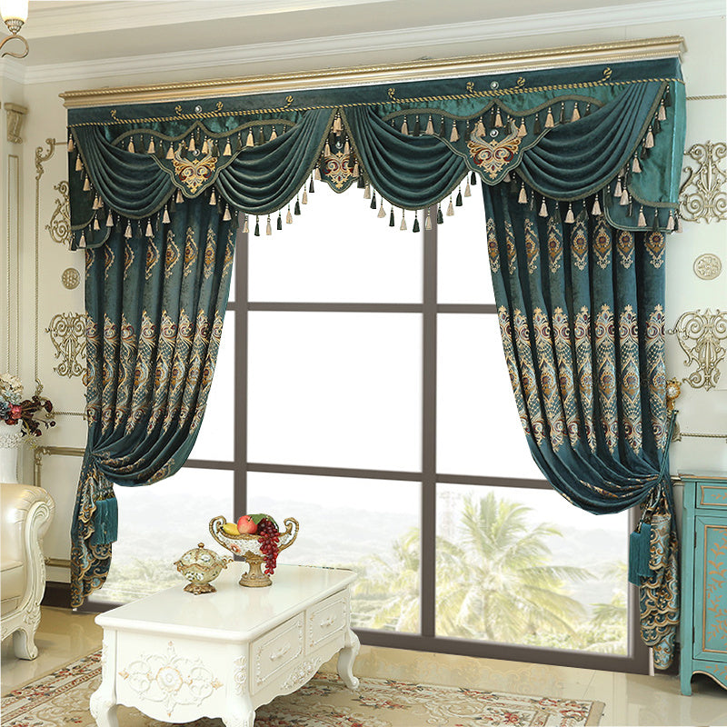 Luxury Embroidered Blackout Curtains – 2-Piece