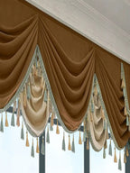 Luxury Velvet Splicing Curtains – Retro Villa Style