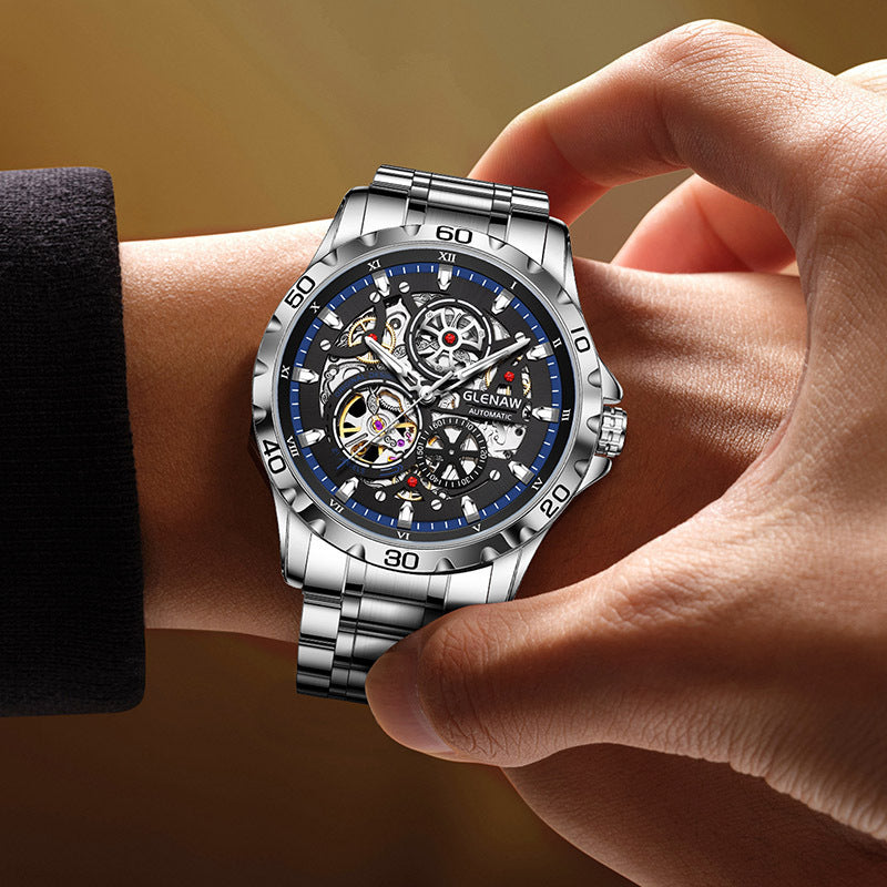 Double-sided Hollow-out Full Luminous Automatic Mechanical Watch