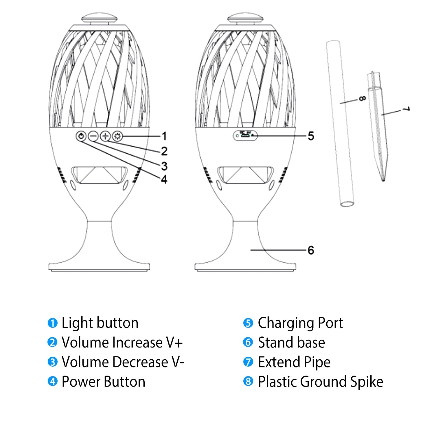 LED Flame Torch Bluetooth Speaker