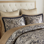 12 Piece Comforter Set With Cotton Bed Sheets Black King