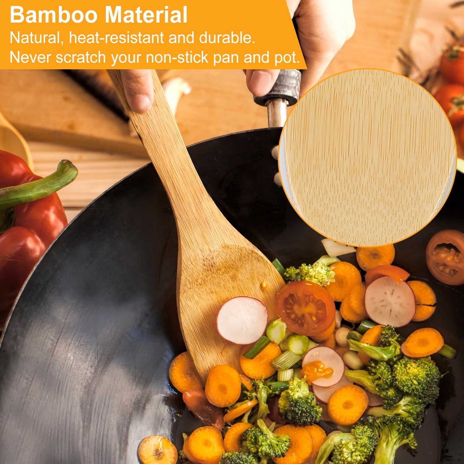 6Pcs Bamboo Wooden Cooking Utensil Set