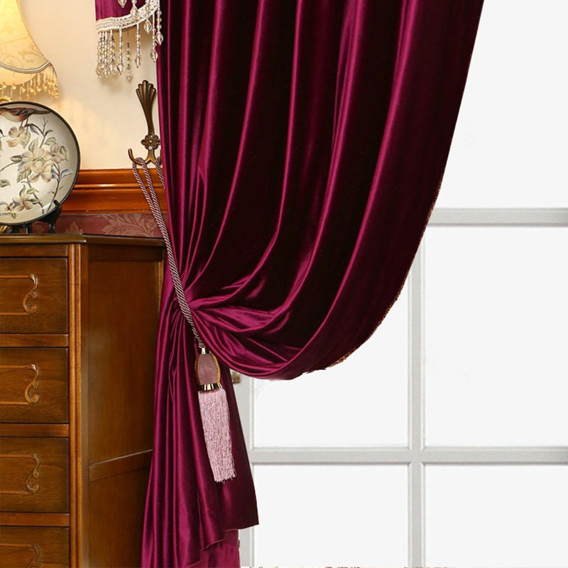 Luxury Red Velvet Blackout Curtains – Festive Design