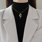 Moon Tassel Light Luxury Full Diamond Necklace
