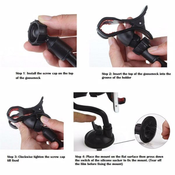Universal Double Clamp Bracket with Adhesive