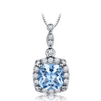 925 Sterling Silver Necklace Sky Blue Topaz Four-Piece Set