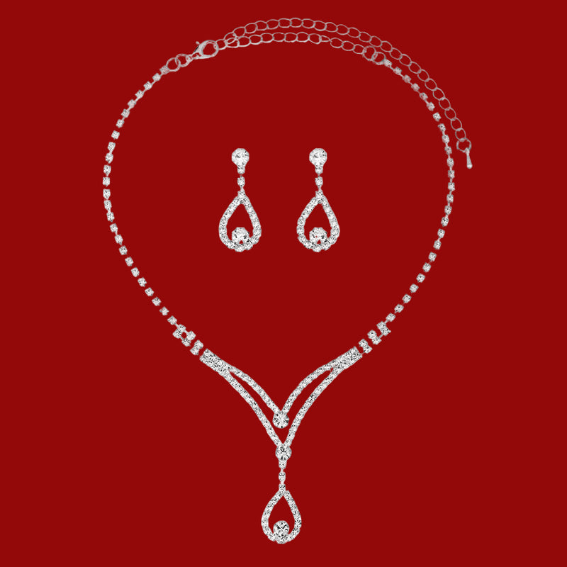 Long Fringe Necklace Two-piece Earrings Set