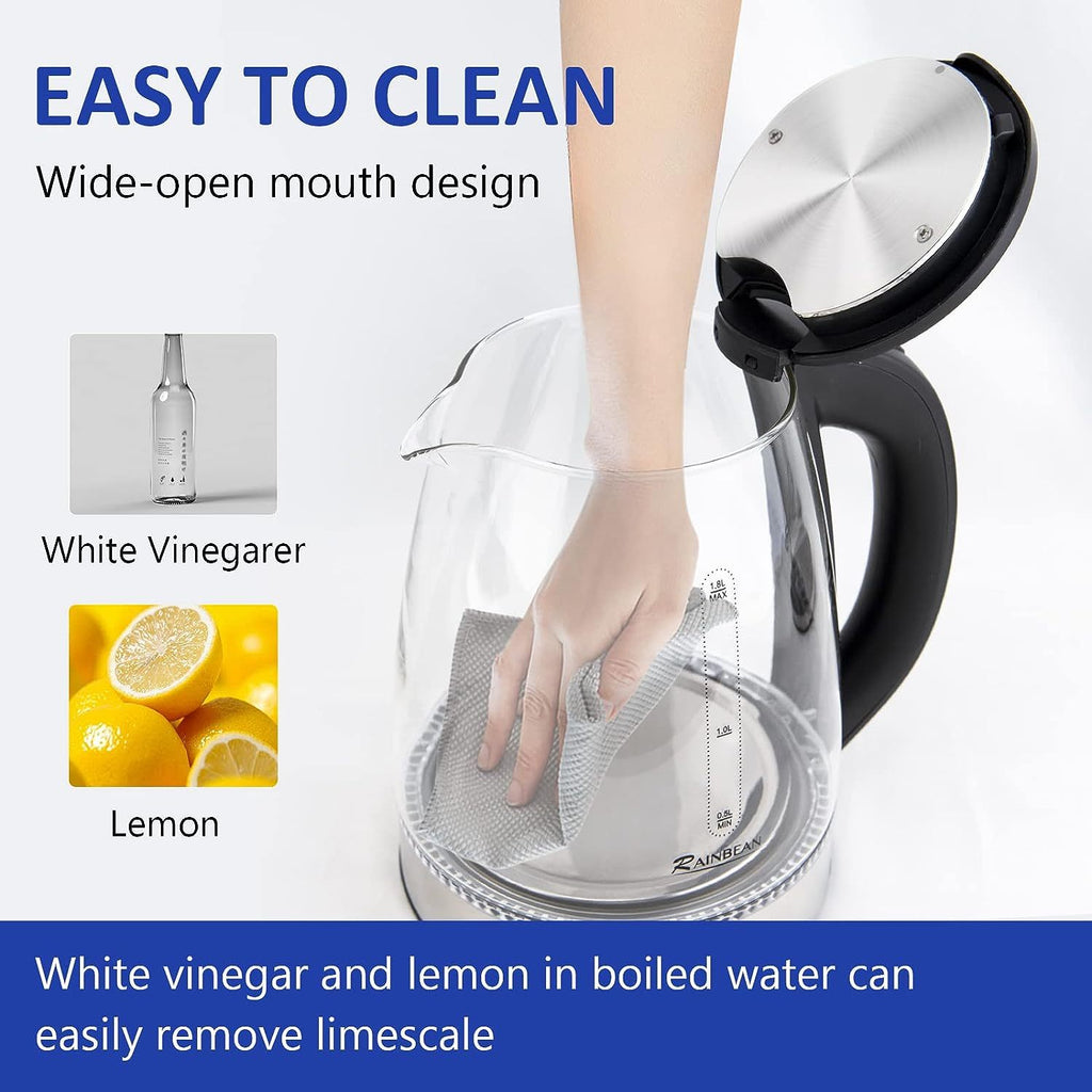1.8L Glass Electric Kettle with LED Light